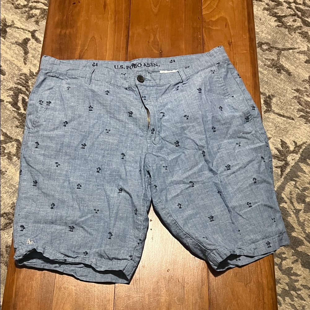 U.S. Polo Assn. Light Blue Embroidered Shorts